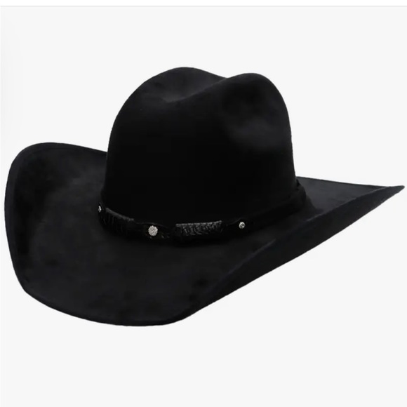 BLACK SUEDE COWBOY HAT - Picture 3 of 7